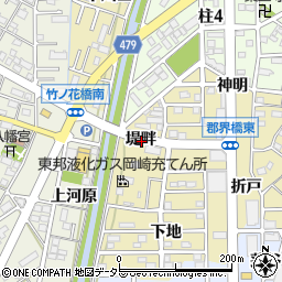 愛知県岡崎市柱町堤畔周辺の地図