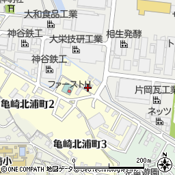 中日新聞亀崎専売所周辺の地図