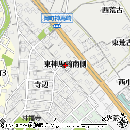 愛知県岡崎市岡町東神馬崎南側周辺の地図
