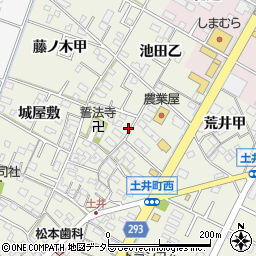 愛知県岡崎市土井町池田甲周辺の地図