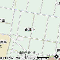 愛知県安城市桜井町雨池下周辺の地図