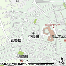 愛知県岡崎市美合町中長根周辺の地図