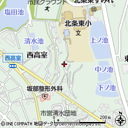 兵庫県加西市北条町西高室周辺の地図