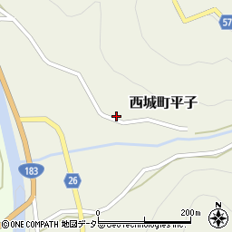 広島県庄原市西城町平子67周辺の地図