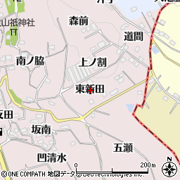愛知県知多郡阿久比町萩東新田周辺の地図