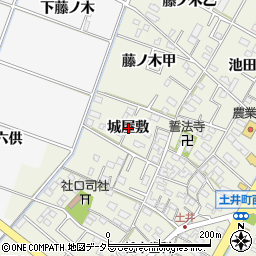 愛知県岡崎市土井町城屋敷周辺の地図