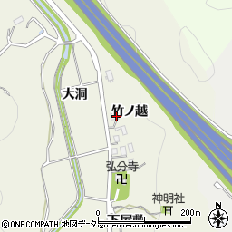 愛知県岡崎市下衣文町竹ノ越周辺の地図