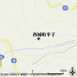 広島県庄原市西城町平子110周辺の地図
