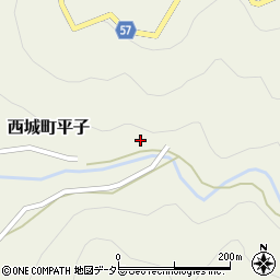広島県庄原市西城町平子78周辺の地図
