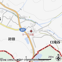 兵庫県川西市黒川針田周辺の地図