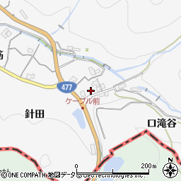 兵庫県川西市黒川（針田）周辺の地図
