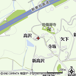 愛知県新城市矢部高沢周辺の地図
