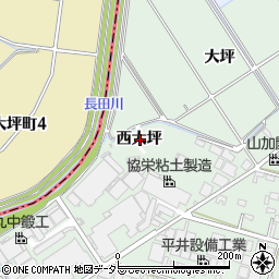 愛知県安城市東端町西大坪周辺の地図