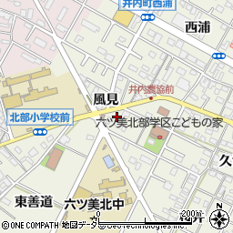 愛知県岡崎市井内町風見周辺の地図
