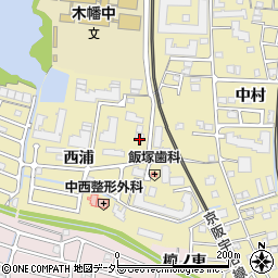 京都府宇治市木幡西浦周辺の地図