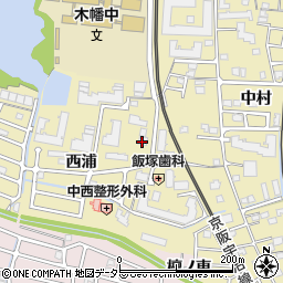 京都府宇治市木幡（西浦）周辺の地図