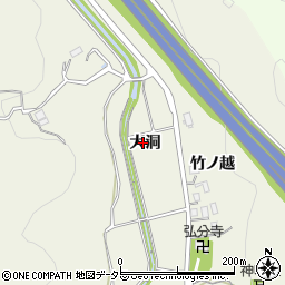 愛知県岡崎市下衣文町大洞周辺の地図