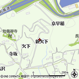 愛知県新城市矢部新欠下周辺の地図