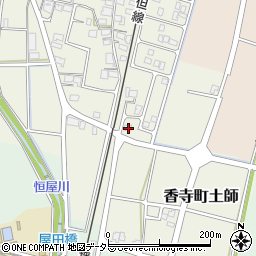 兵庫県姫路市香寺町土師154周辺の地図