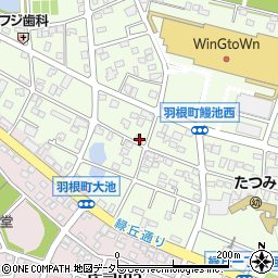 愛知県岡崎市羽根町大池141周辺の地図