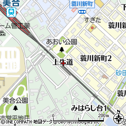 愛知県岡崎市蓑川町上生道周辺の地図
