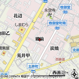 愛知県岡崎市牧御堂町郷前周辺の地図