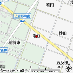 愛知県岡崎市中之郷町冷口周辺の地図