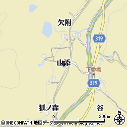 兵庫県宝塚市下佐曽利（山添）周辺の地図