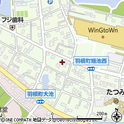 愛知県岡崎市羽根町大池132周辺の地図