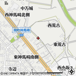 愛知県岡崎市岡町東神馬崎北側周辺の地図