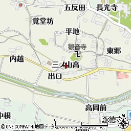 愛知県知多郡阿久比町矢高三ノ山高周辺の地図