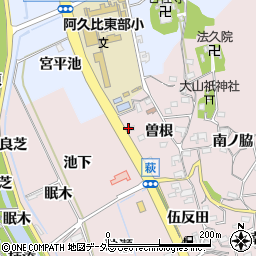 愛知県知多郡阿久比町萩矢下周辺の地図