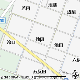 愛知県岡崎市中之郷町砂田周辺の地図