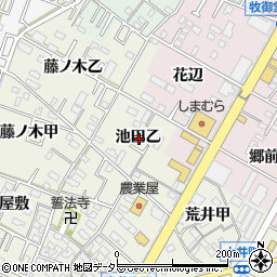 愛知県岡崎市土井町池田乙周辺の地図