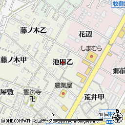 愛知県岡崎市土井町（池田乙）周辺の地図