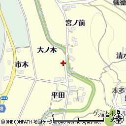 愛知県新城市大宮大ノ木周辺の地図