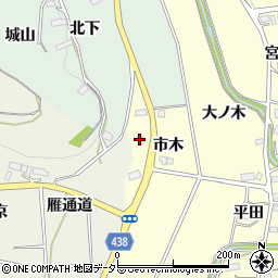 愛知県新城市大宮（市木）周辺の地図