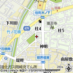 愛知県岡崎市柱町野添周辺の地図