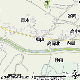 愛知県知多郡阿久比町矢高東山周辺の地図