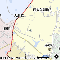 愛知県半田市西大矢知町周辺の地図