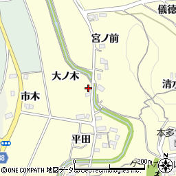 愛知県新城市大宮周辺の地図