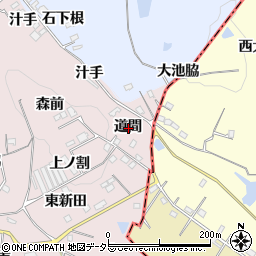 愛知県知多郡阿久比町萩道間周辺の地図