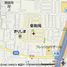 京都府長岡京市東和苑周辺の地図