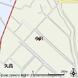 愛知県知多郡阿久比町矢高小沢周辺の地図