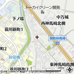 愛知県岡崎市岡町西神馬崎南側41-2周辺の地図