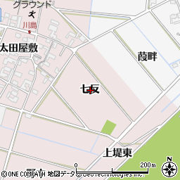 愛知県安城市川島町七反周辺の地図