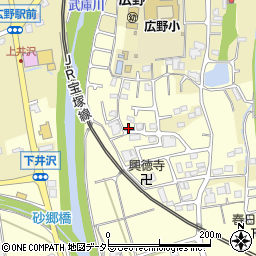 兵庫県三田市下井沢141周辺の地図