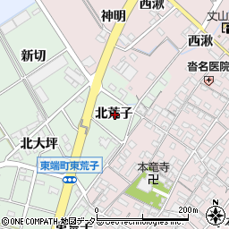 愛知県安城市東端町北荒子周辺の地図