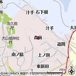 愛知県知多郡阿久比町萩森前周辺の地図