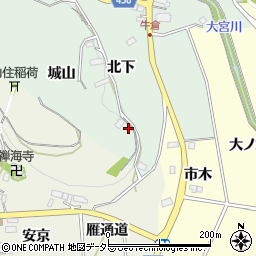 愛知県新城市牛倉城山周辺の地図